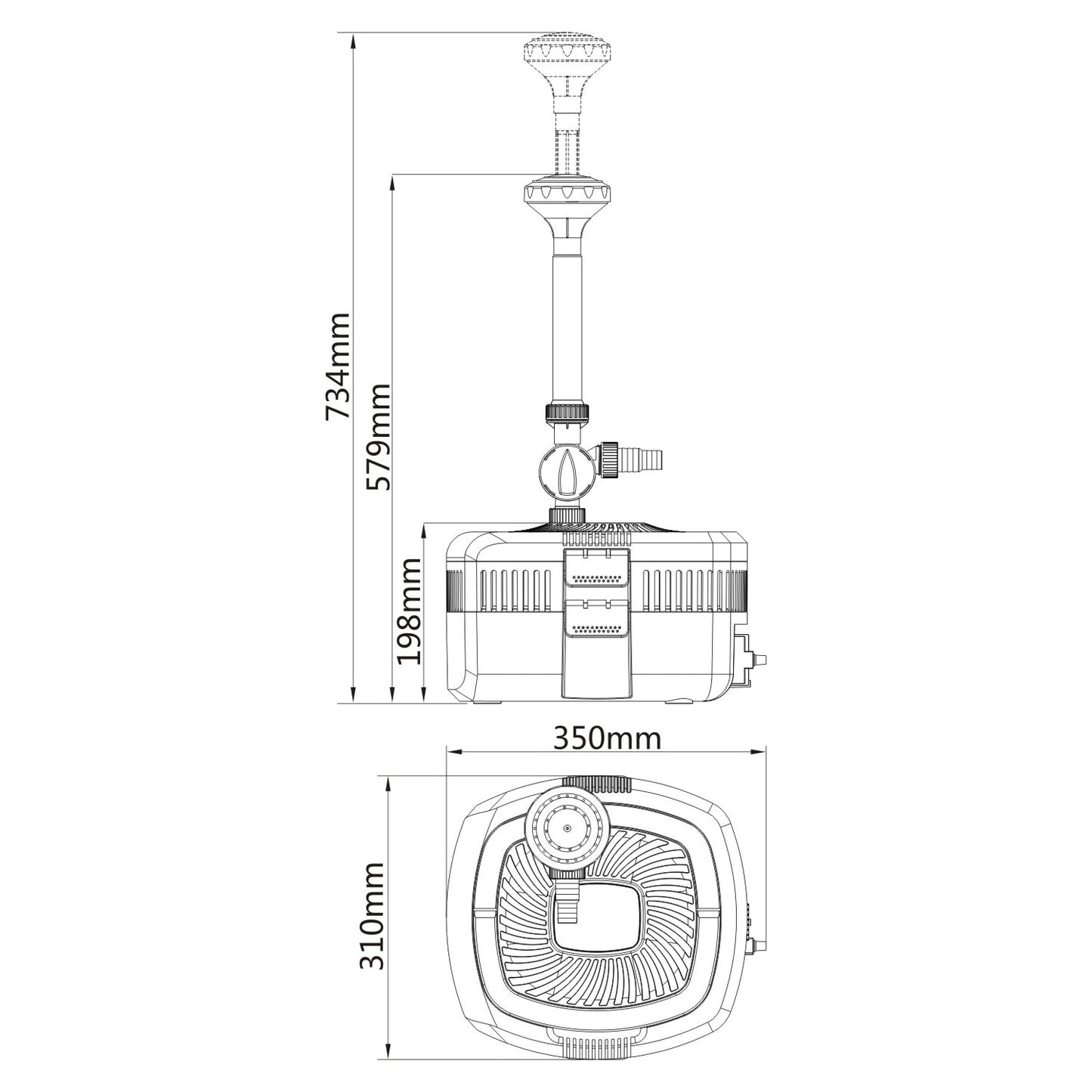 BluFilter 5211 - Bomba de estanque con filtro, UV-C de 11W y juego de fuente